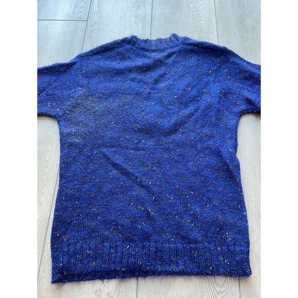 Le Moda Mohair Blend V-Neck Sweater 80's Speckled | Blue | Womens Size Medium - Picture 8 of 13